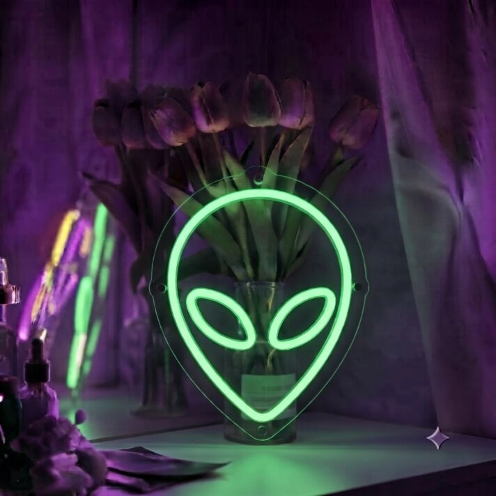 Alien Neon Sign for Whimsical and Playful Decor