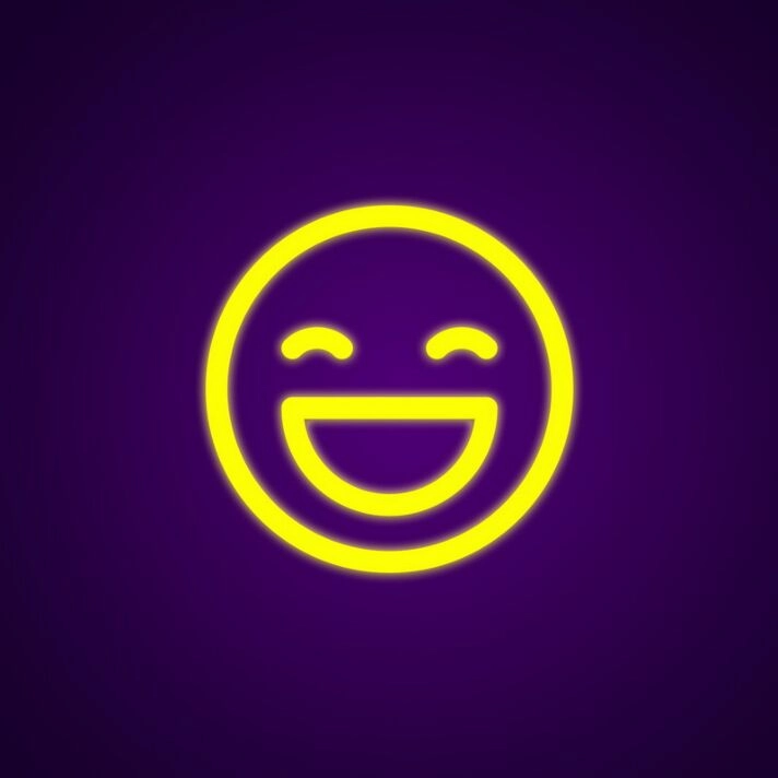 Happy Neon Sign for Positive Spaces