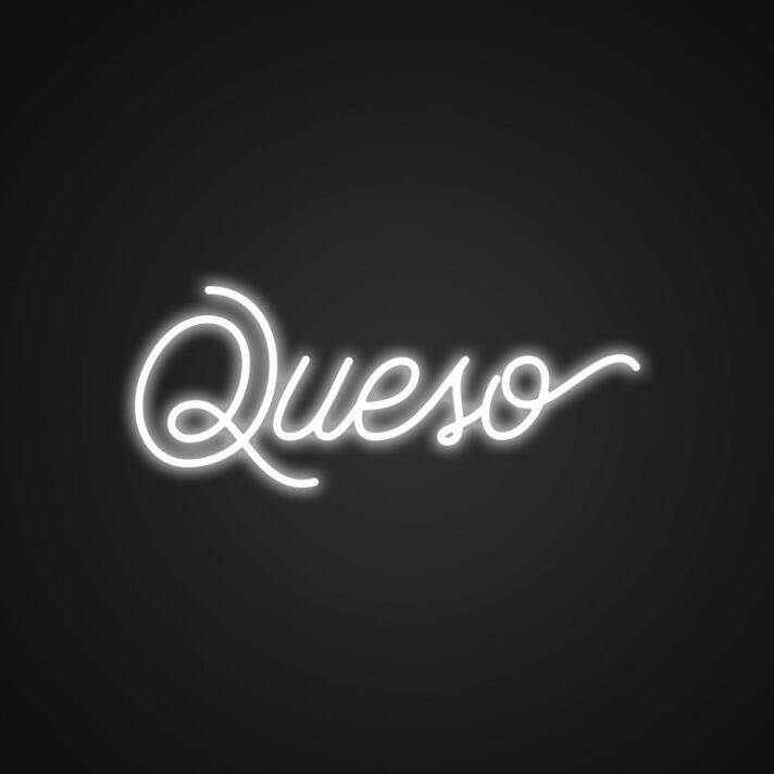 Queso Neon Sign for Food Lovers
