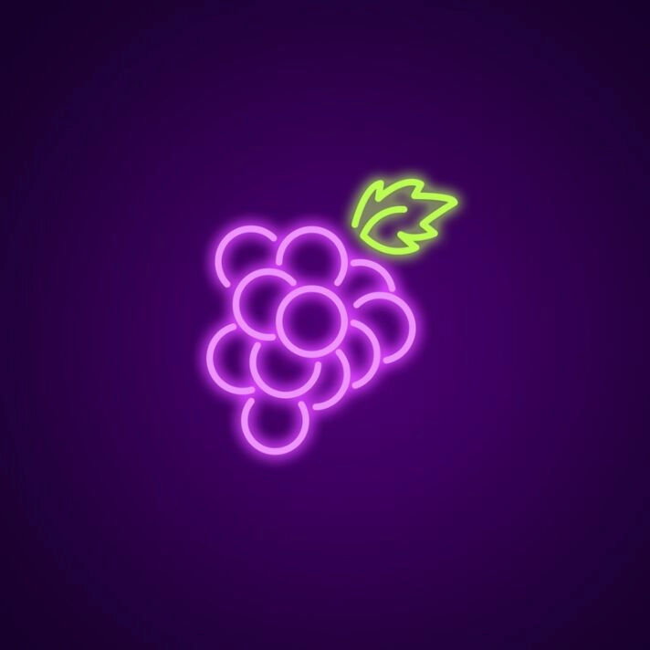Grapes Neon Sign for Wine Enthusiasts
