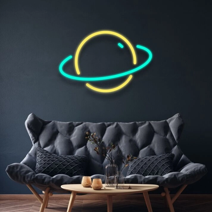 Planet Neon Sign for Space Themes