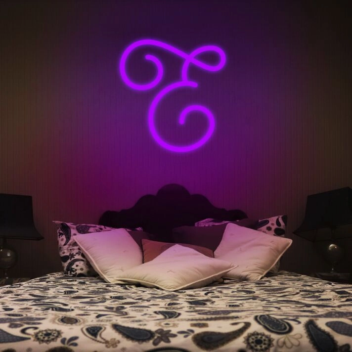 Letter E Neon Sign for Personalized Settings