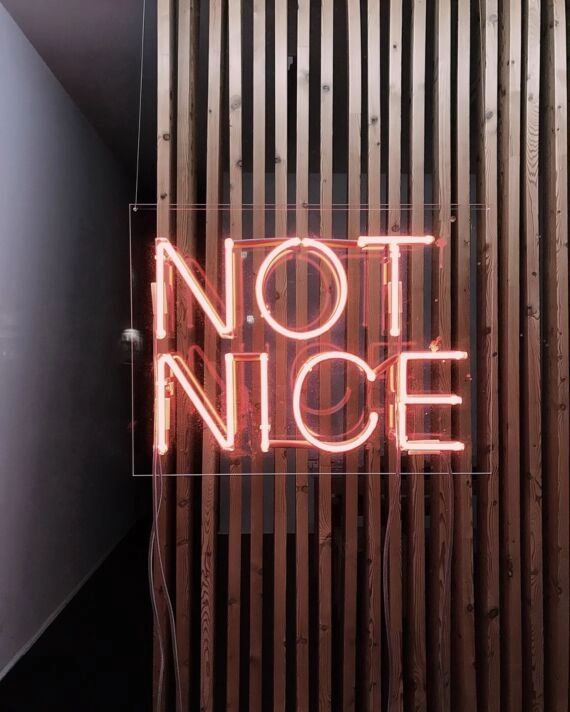Not Nice Neon Sign for Bold Statements