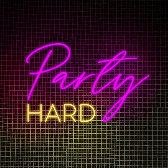 Party Hard Neon Sign Bring energy to any party or event