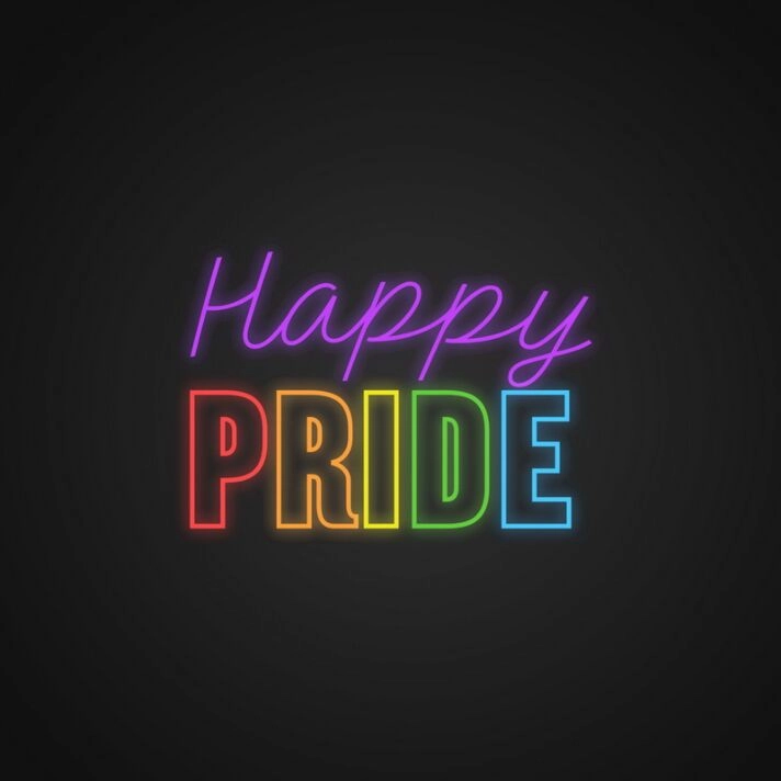 Happy Pride Neon Sign Celebrate LGBTQ+ pride with this vibrant sign