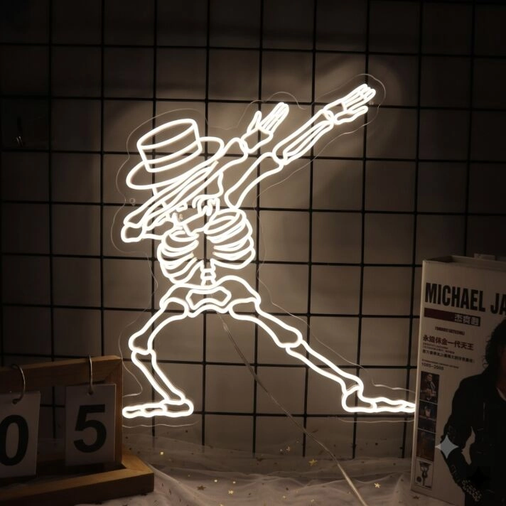 Dabbing Skeleton Sign Neon Sign Add a fun touch to Halloween decor