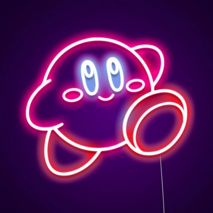 Kirby Sign Neon Sign Great for game rooms and kids' spaces