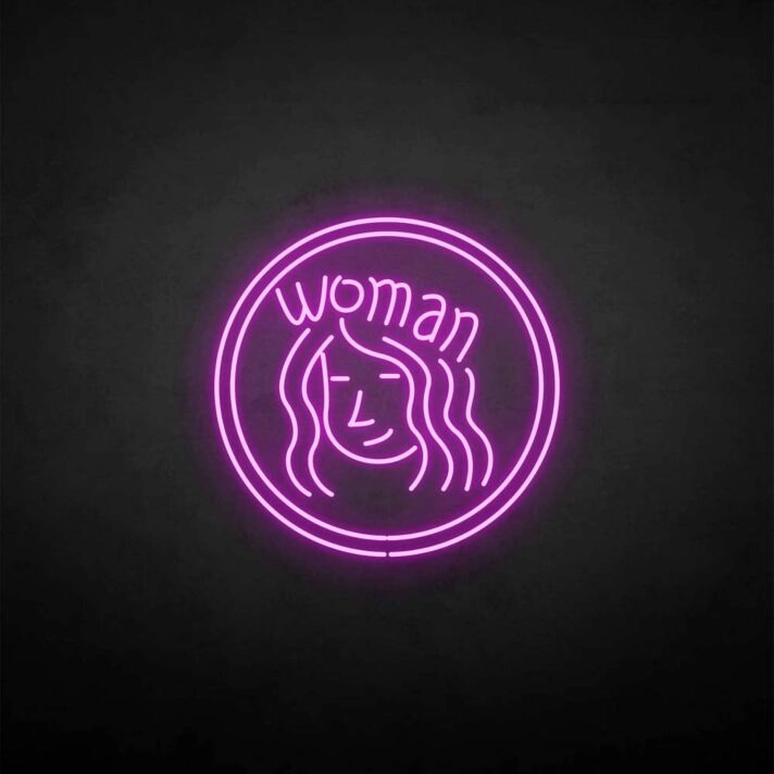 'Woman' neon sign