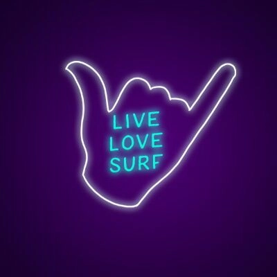 Live Love Surf Neon Sign Perfect for beach lovers