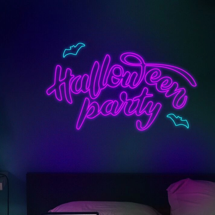 Halloween Party Neon Sign Perfect for spooky celebrations