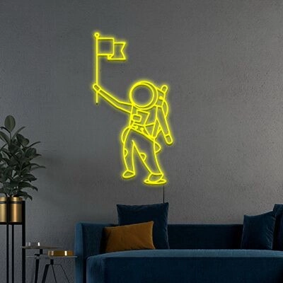 Landed Astronaut Neon Sign Perfect for space enthusiasts