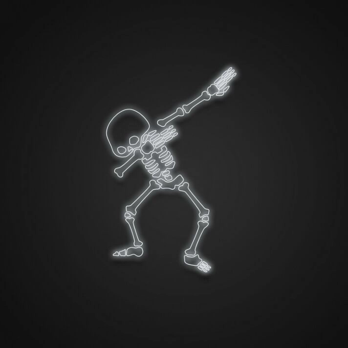 Dabbing Skeleton Neon Sign Add a fun touch to your Halloween decor