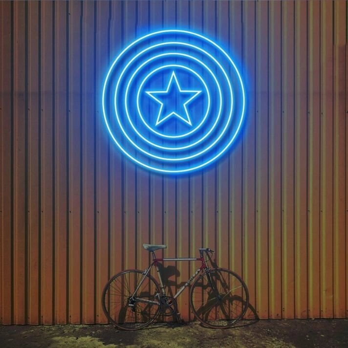 Captain America Shield Neon Sign Great for Marvel enthusiasts