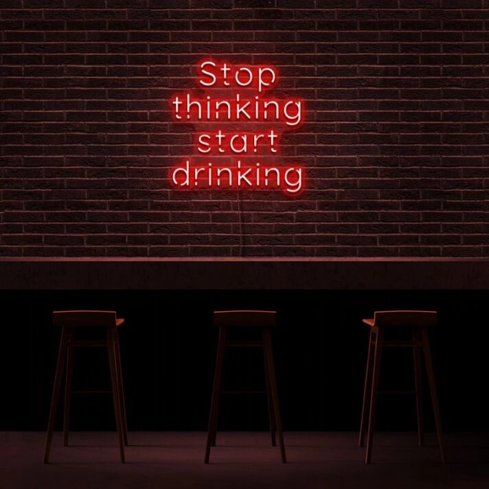 Stop Thinking Neon Sign Encourage relaxation and mindfulness