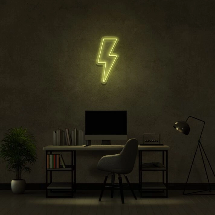 Lightning Strike Neon Sign Add an electrifying and dynamic vibe