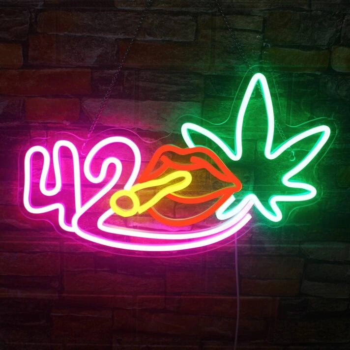 Leaf Neon Signs Wall Decor Natural Style