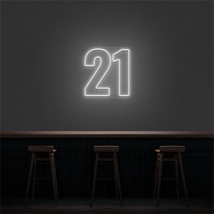 Brighten Your Special Celebrations and Spaces: 21 LED Neon Number LED Neon Sign for Weddings, Birthdays, and Home Ambiance.