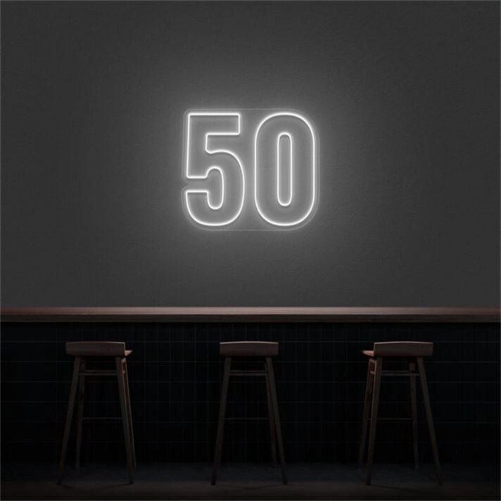 Brighten Up Your Celebrations and Spaces: 50 LED Neon Number LED Neon Sign for Weddings, Parties, and Chic Home Decor.