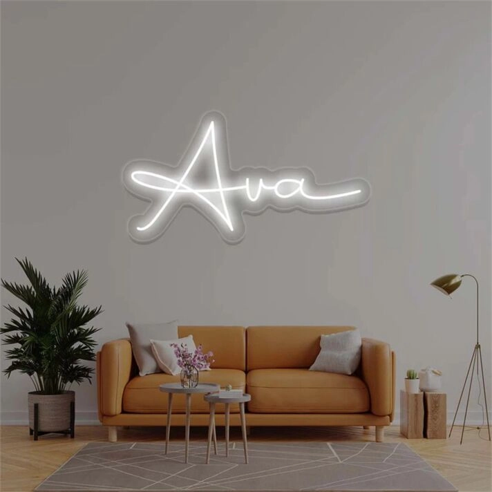 Brighten Up Any Space: Ava Name LED Neon Sign, Perfect for Weddings, Bars, and Home Decor.