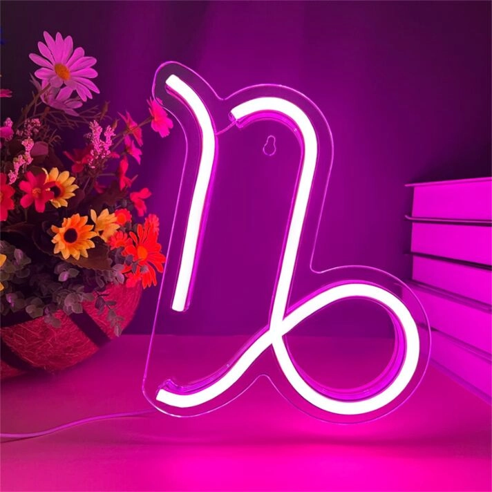 Brighten Your Nights: Constellation Capricorn LED Neon Sign for Home Decor, Weddings, and Bars