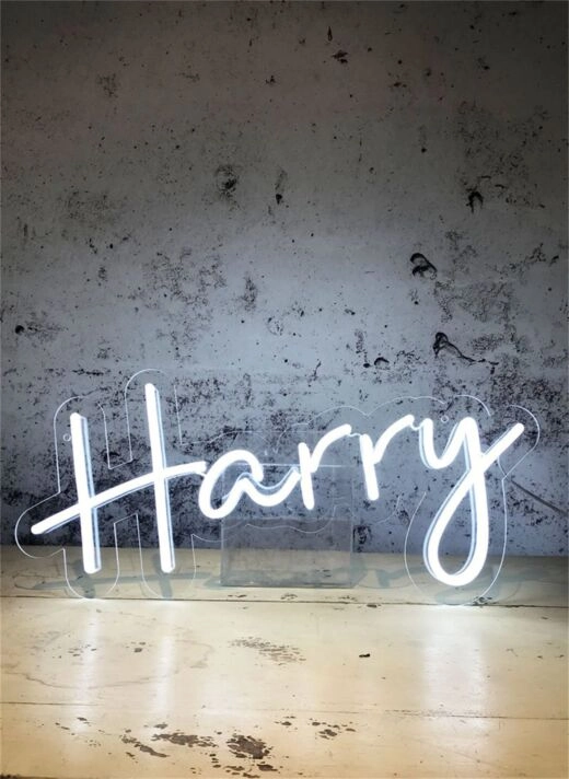 Brighten Up Your Spaces - Custom Name Harry LED Neon Sign for Home Decor, Bars, and Weddings.