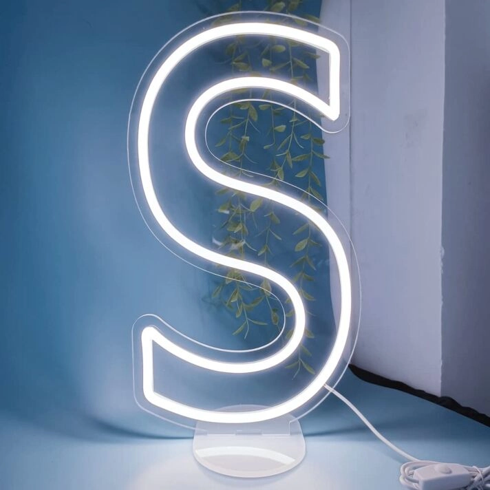 Brighten Your Space: From Home Decor to Bars, Storefronts to Weddings, with the Customized LED Neon Light Letter S LED Neon Sign.