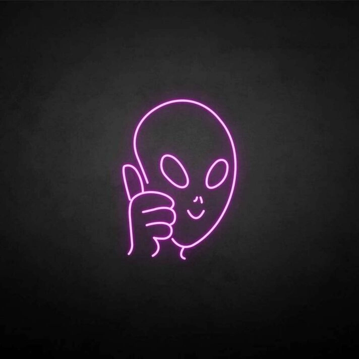 Saucer man' neon sign