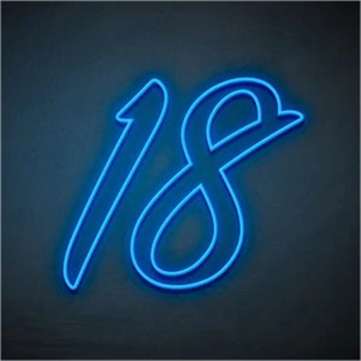 Elevate Your Special Celebrations and Decor with the Customized Number 18 LED Neon Sign - Perfect for Birthdays, Anniversaries, and Home Bars.