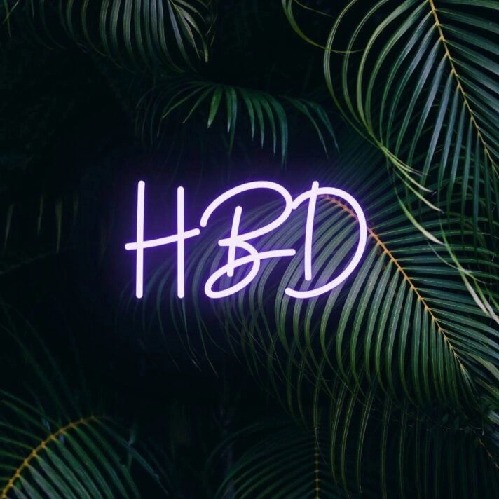 Enhance Your Celebration Ambiance with Happy Birthday Hbd LED Neon Sign for Parties, Homes, and Bars.