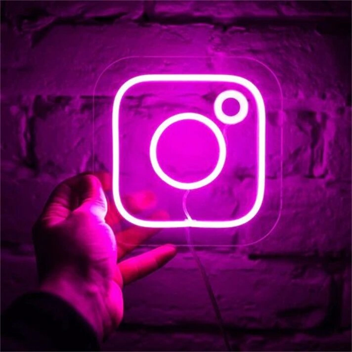 Brighten Up Your Space: Ins Symbol LED Neon Sign for Home Decor, Office Vibes, Bar Ambiance, and Wedding Celebrations.