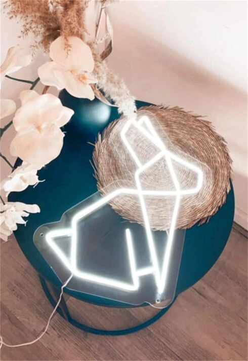 Brighten Up Your Space: From Home Decor to Store Windows with the LED Origami Bunny Neon Sign