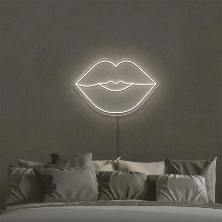 Brighten Up Your Bar, Party, or Bedroom with the Playful Glow of Lips LED Neon Sign Sketch and Etch Us.