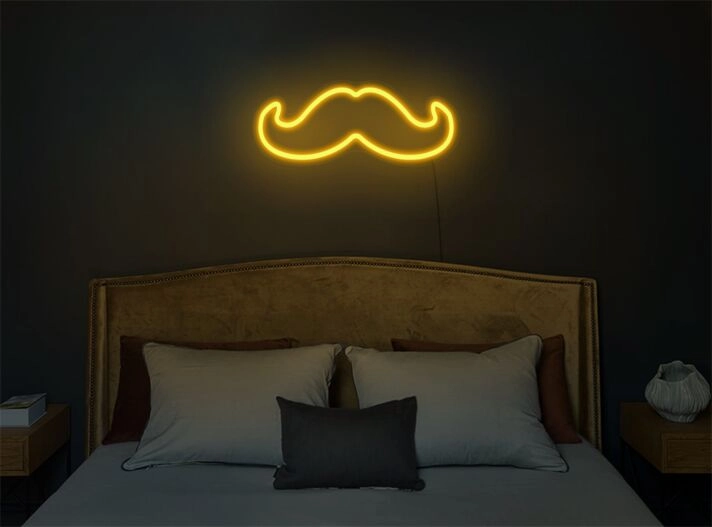 Brighten Up Your Bar, Storefront, or Man Cave with the Quirky Mustache LED Neon Sign.