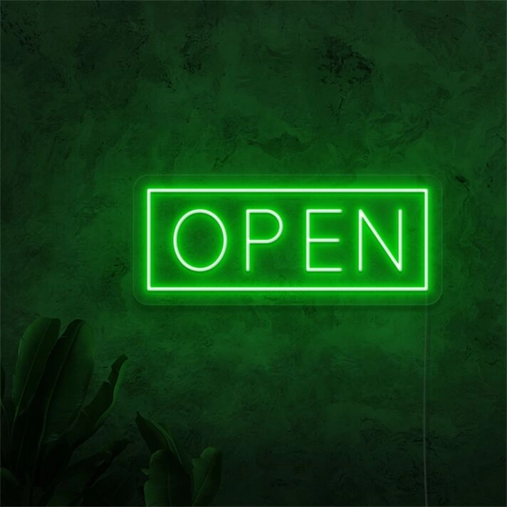 Brighten Your Store, Bar, or Home Entrance with the Enchanting Neon Open Sign Sketch and Etch Us.