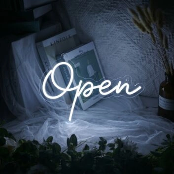 Elevate Your Business or Bar Ambiance with the Script Open LED Neon Sign – Perfect for Storefronts, Weddings, and Nighttime Galas.