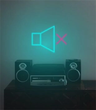 Brighten Your Office, Bar, or Man Cave with the Speaker Off LED Neon Sign.