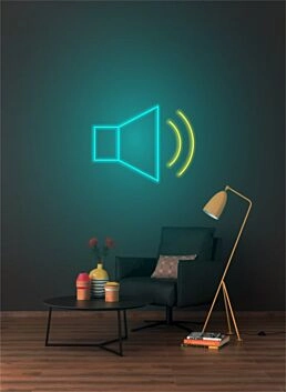 Brighten Your Space: Speaker On LED Neon Sign Perfect for Bars, Home Entertainment, and DJ Booths