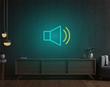 Brighten Your Space: Speaker On LED Neon Sign Perfect for Bars, Home Entertainment, and DJ Booths