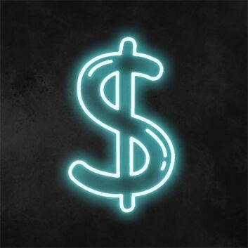 Elevate Your Office or Bar Atmosphere with the Symbol Dollar LED Neon Sign