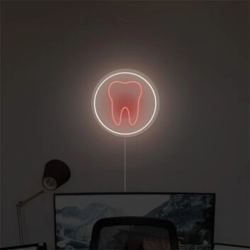 Brighten Your Dental Clinic or Home Office with the Tooth LED Light Sign LED Neon Sign.