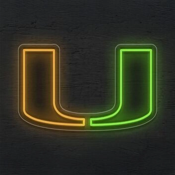 Brighten Your Game Day Celebrations and Home Bar with the University Of Miami Logo LED Neon Sign.
