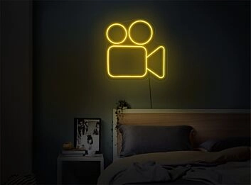 Capture the perfect ambiance in your bar, studio, or home cinema with the Video Camera LED Neon Sign.