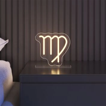Brighten Up Your Space: Mini Virgo LED Neon Sign for Bar, Office, and Home Decor Elegance.