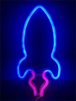Blast Off to Stellar Ambiance with the Wall Decor Rocket LED Neon Sign for Your Home, Bar, or Nighttime Celebrations!
