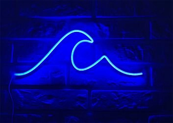 Brighten Your Space: Wave LED Neon Sign Sea LED Neon Sign for Home, Office, Bar, and Wedding Ambiance.