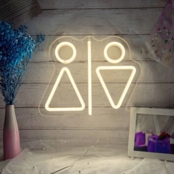 Brighten Up Your Space: Wc Minimalistic LED Neon Sign Perfect for Home Decor, Office Vibes, and Chic Bar Settings