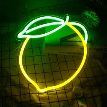 Brighten Up Your Space: Yellow Lemon LED Neon Light Perfect for Bars, Cafés, and Vibrant Home Decor