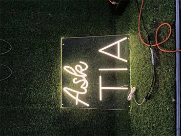 Brighten Up Your Space: Custom Ask Tia LED Neon Sign for Bars, Weddings, and Home Decor