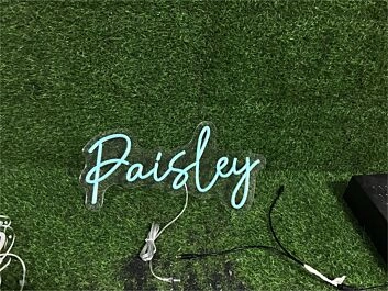 Brighten Your Space: Custom Name Paisley LED Neon Sign for Bar, Office, and Special Events Decor.