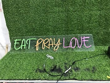Elevate Your Space: Eat Pray Love Custom LED Neon Sign Perfect for Weddings, Home Decor, and Cozy Cafés